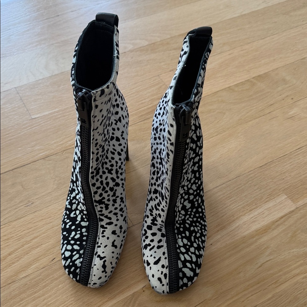 Rag & bone Spot-Print Block Heel Ankle Boots - Black & White - Picture 3 of 7